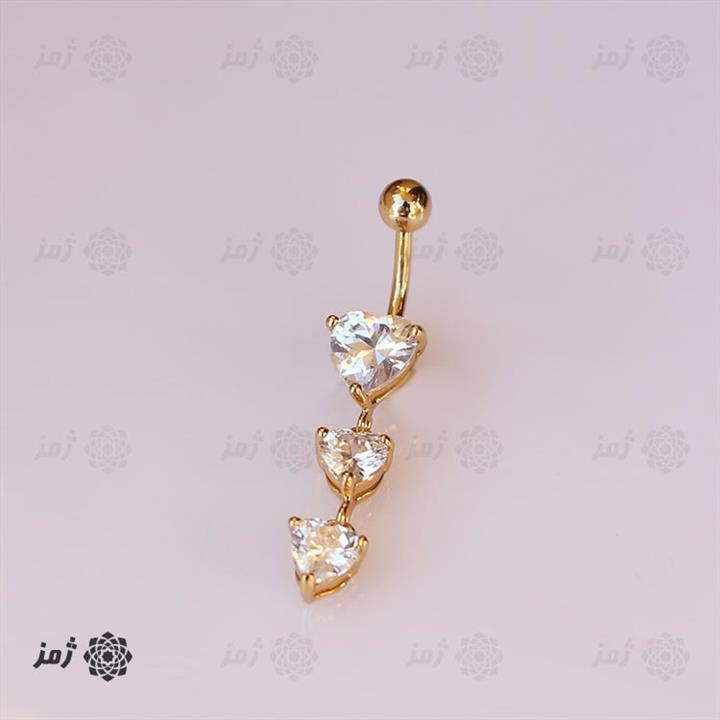 پیرسینگ ناف طرح سه نگین آویز